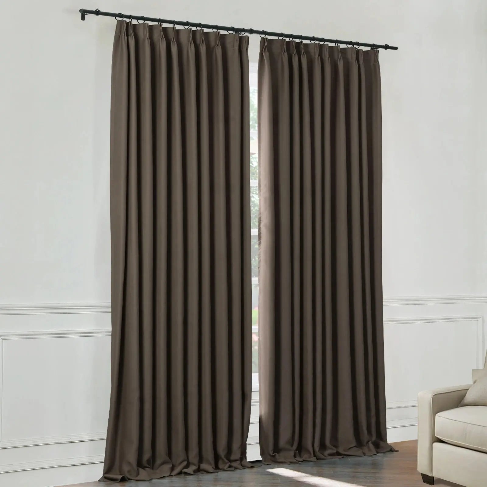 Blackout Pleated Curtains - 100% Light Blocking, Thermal Insulated for Bedroom & Living Room - Atlanta Home Decor