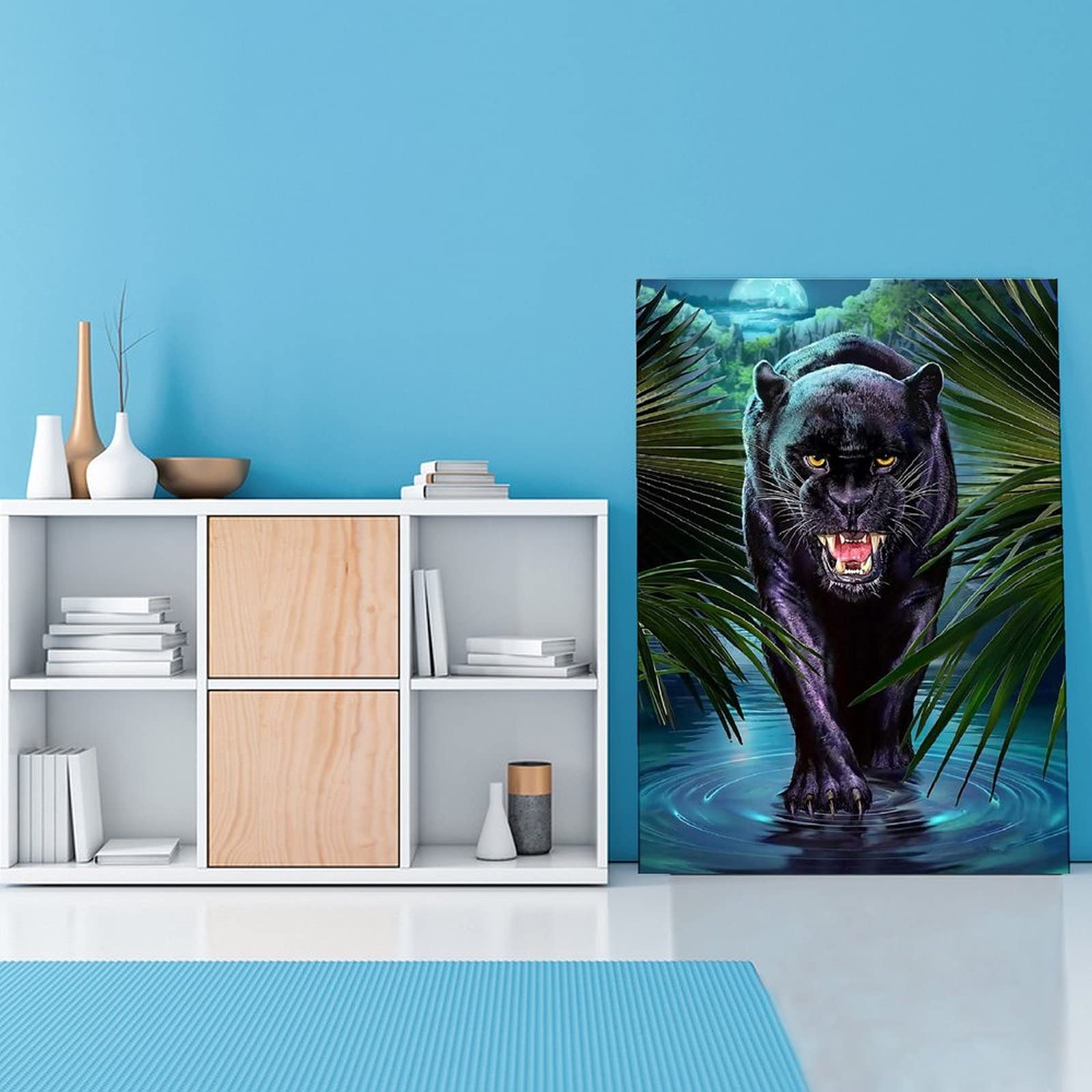Black Panther Canvas Wall Art - Animal Posters for Home & Office Decor | Jungle Theme Wall Decor for Living Room, Bedroom, or Workspace