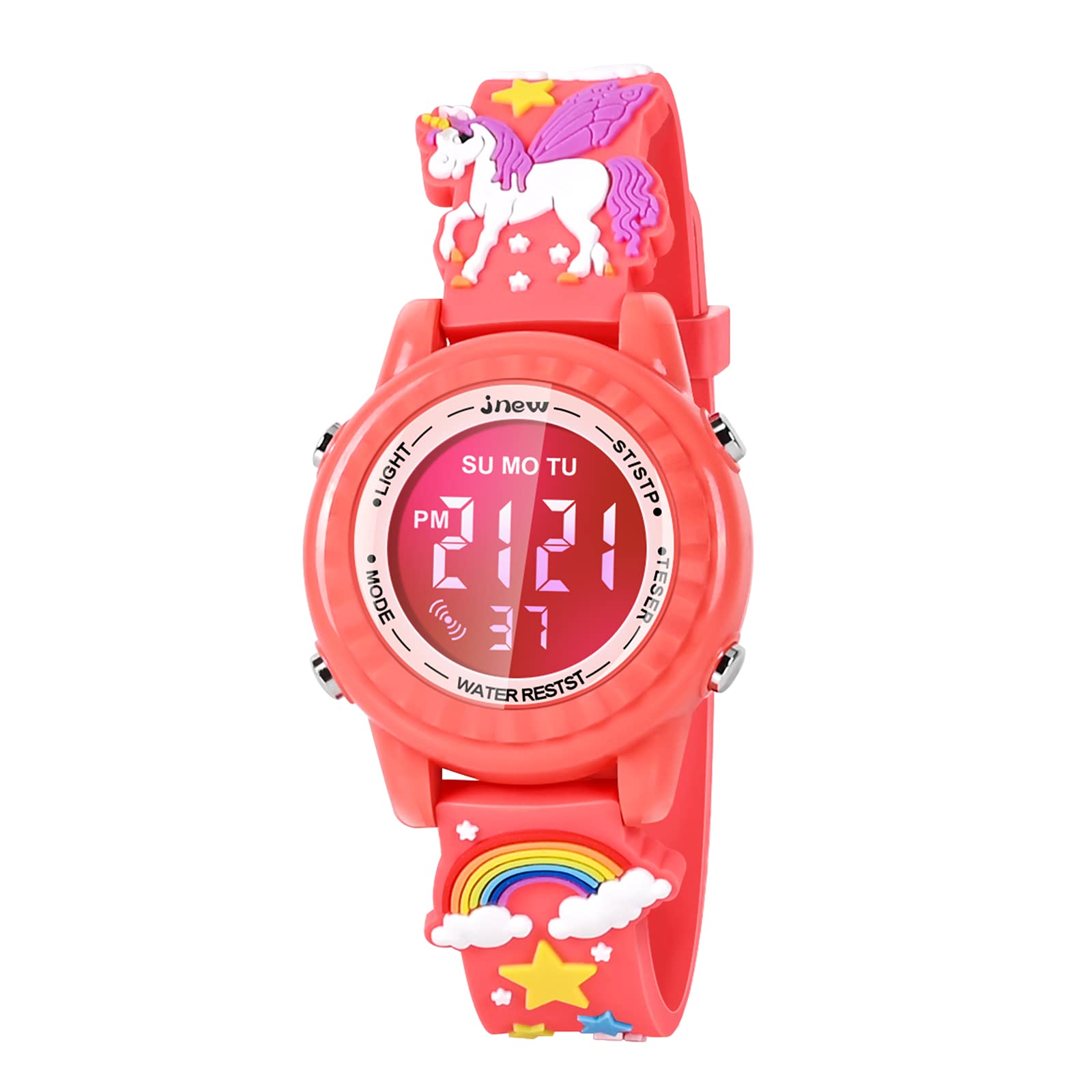 **3D Cartoon Waterproof Kids Watches with Alarm - Best Digital Toy Gift for Girls Age 3-10 - Perfect for School, Swimming & Outdoor Play**