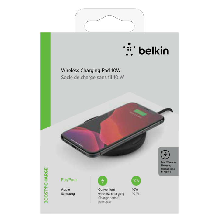 Belkin Qi 10W Wireless Charging Pad - Fast Wireless Charger for iPhone, Samsung Galaxy & Qi-Enabled Devices - Perfect for Home, Office & Nightstand Charging