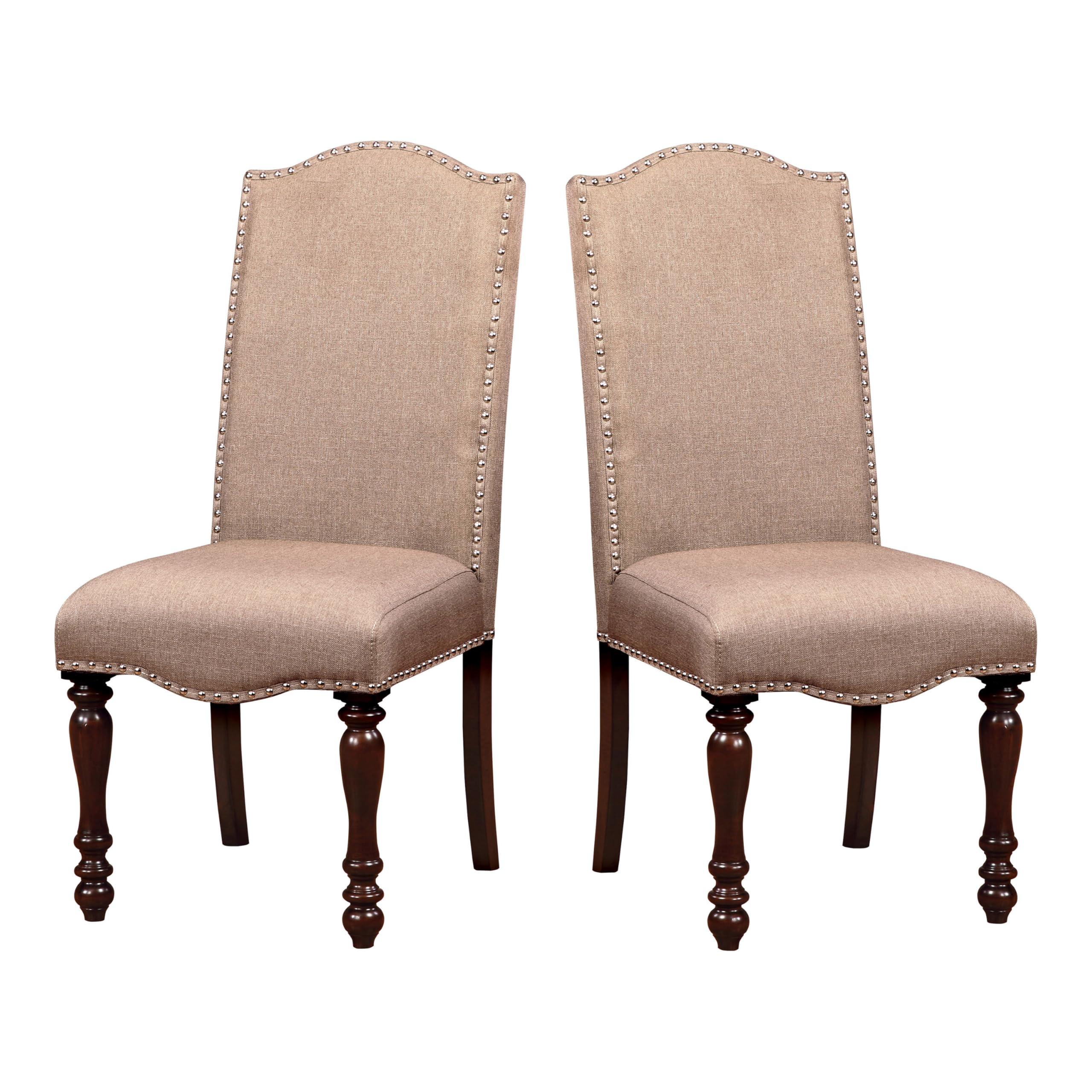 HOMES: Inside + Out Anson Transitional Dining Chairs (Set of 2) - Antique Cherry Finish - Modern Farmhouse Style for Dining Room, Kitchen, or Breakfast Nook
