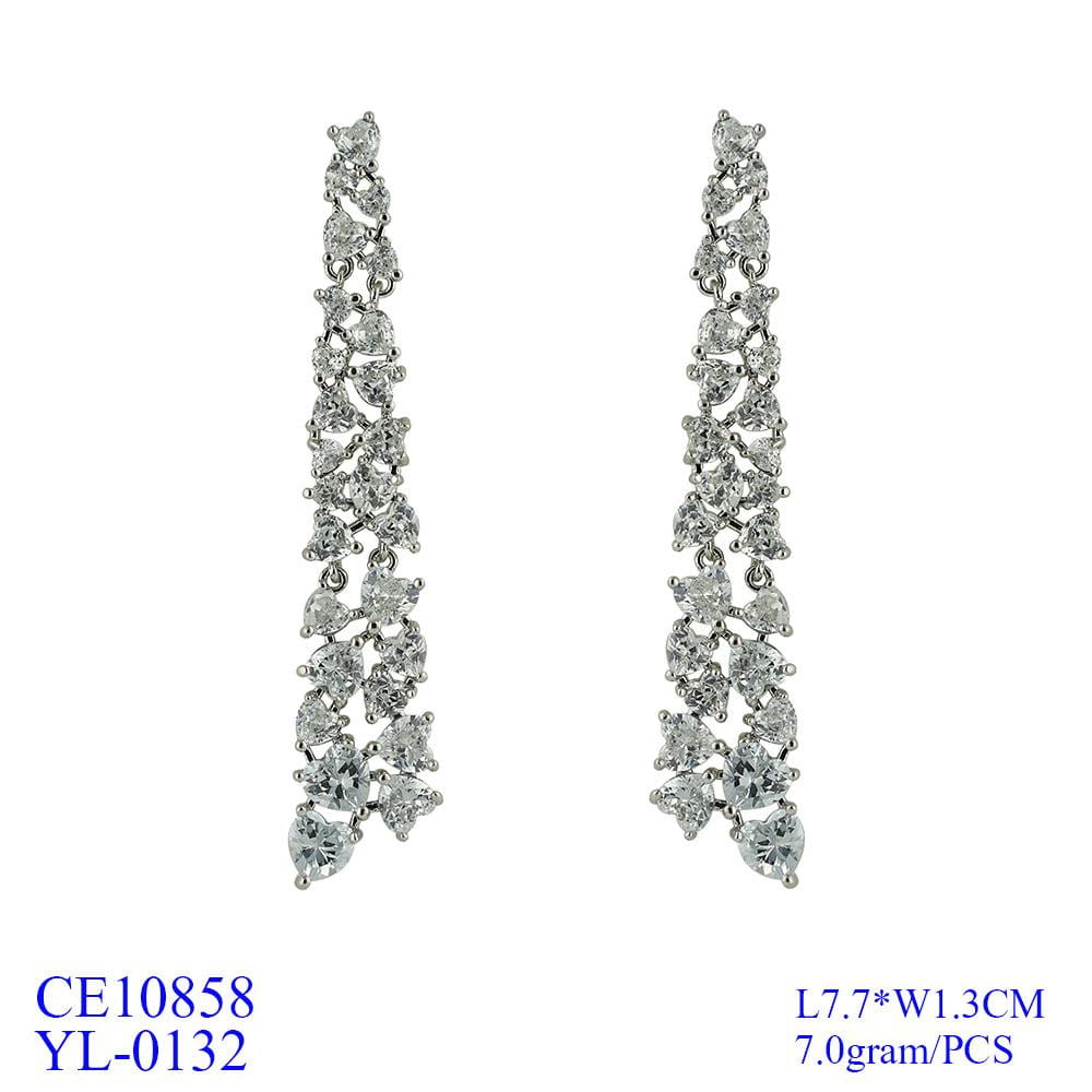Crystal Cubic Zirconia CZ Copper Water Drop Dangle Earrings for Women - Elegant Fashion Jewelry Gift for Party, Wedding & Special Occasions