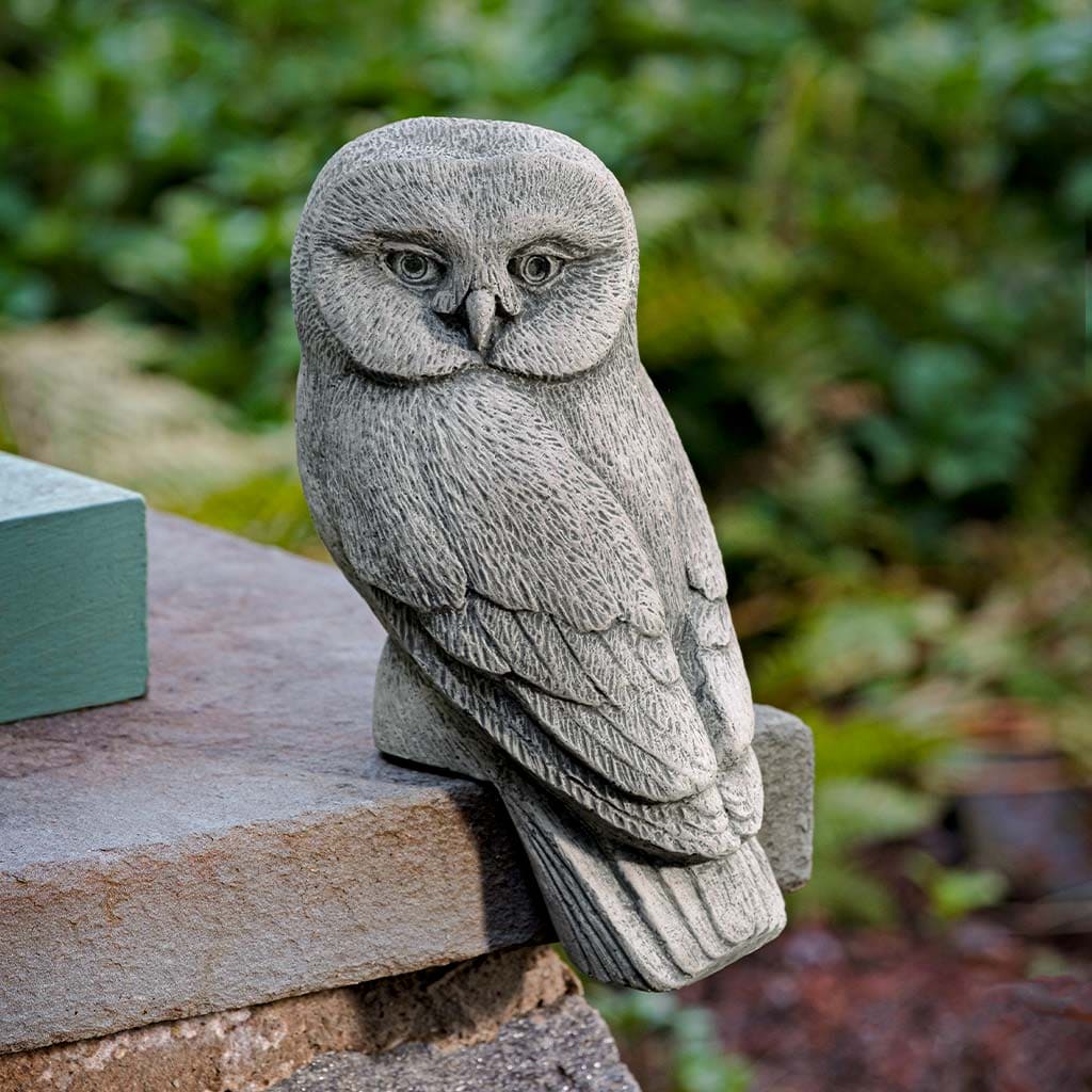 Campania International Lunar Owl Solo Statue - Handcrafted Garden Decor for Outdoor & Indoor Use - Perfect for Patio, Yard, and Home Décor