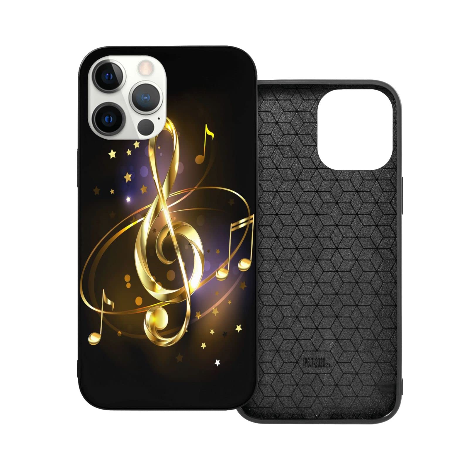 Premium Silicone Case for iPhone 12 Pro Max - Music Symbol Design, Slim Drop-Proof Protective Cover - Compatible with iPhone 12/12 Pro Max (6.7
