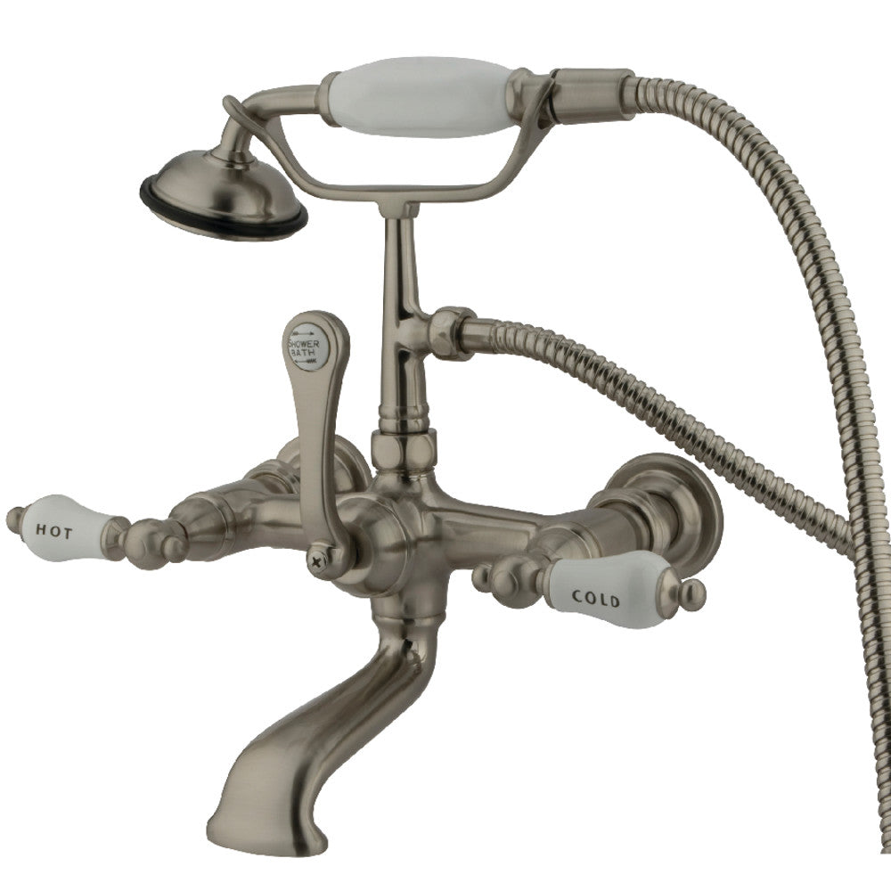 Kingston Brass CC556T1 Vintage 7 Inch Wall Mount Tub Faucet with Hand Shower
