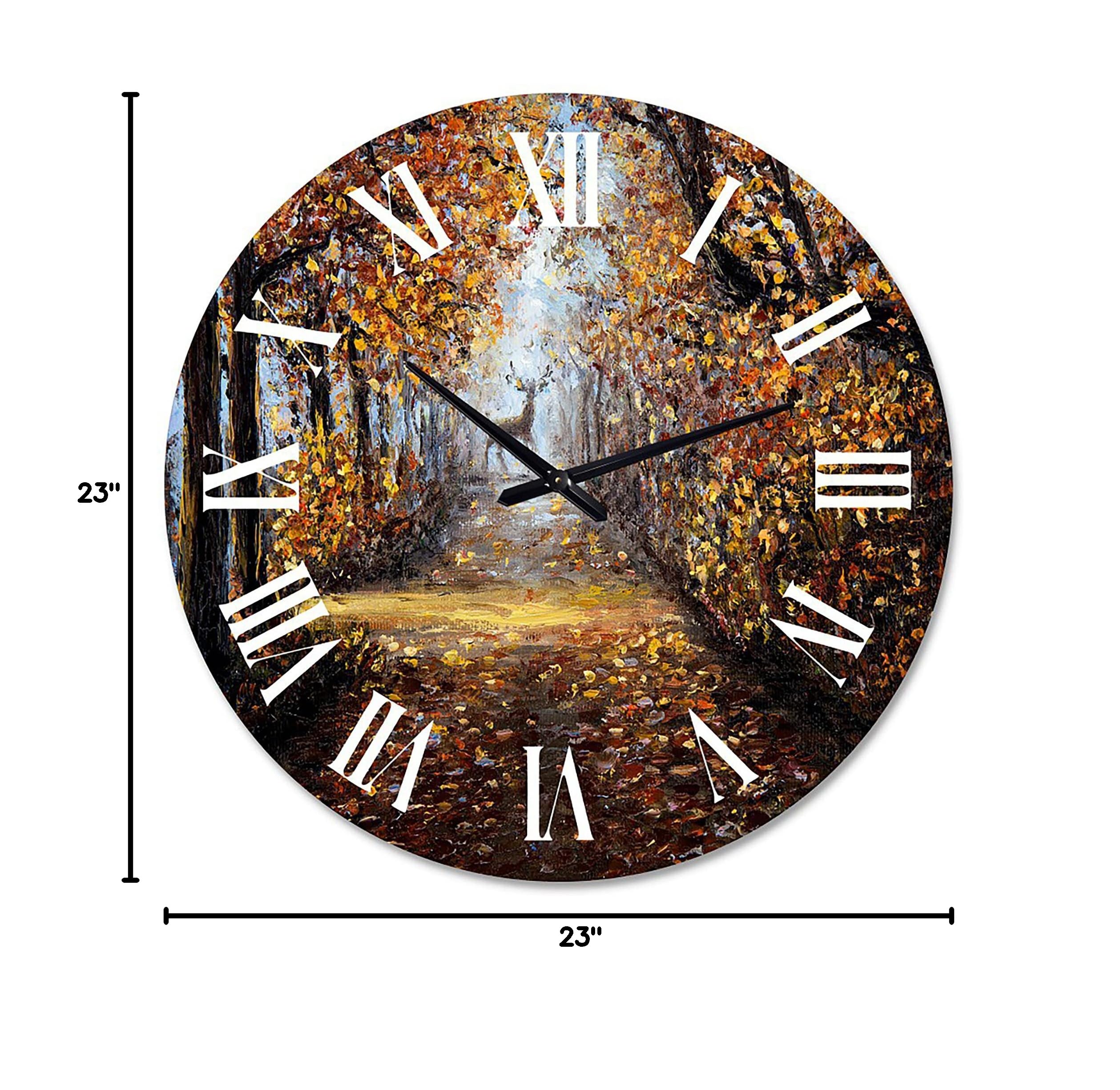Lake House Wall Clock 'Deer in The Park' - Large Nature Landscape Wall Clock for Home & Office Decor - Perfect for Living Room, Bedroom, and Cabin Wall Art