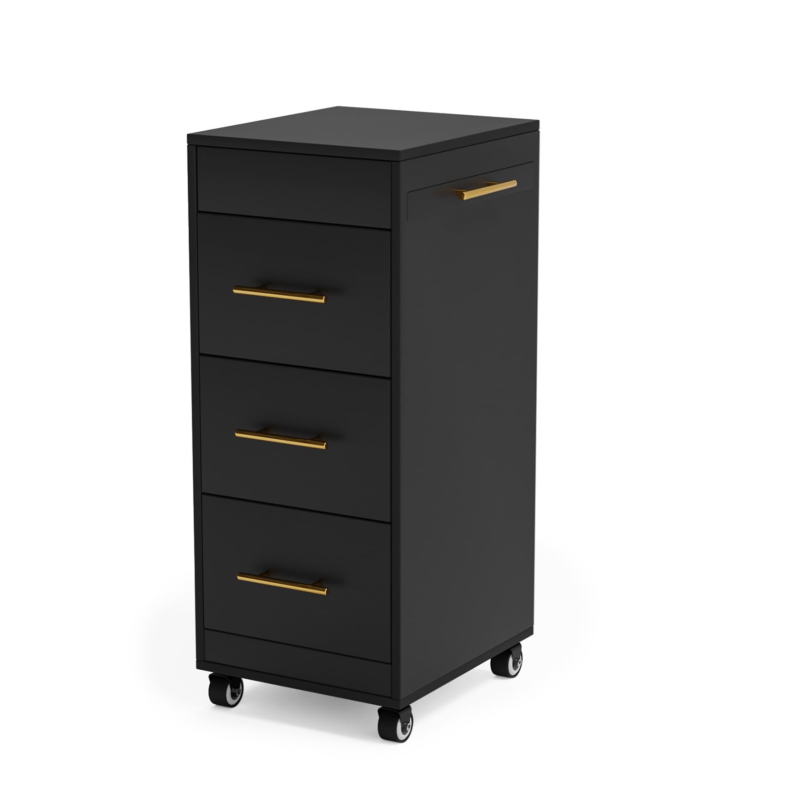 Premium Rolling Salon Trolley Cart with Wheels - Mobile Hair Styling Station, Beauty Storage Cabinet & Organizer for Hairdressing Tools - Ideal for Salon, Spa, Barbershop & Tattoo Studio (Black) - Perfect for Styling Stations, Product Storage & Mobile Workstations