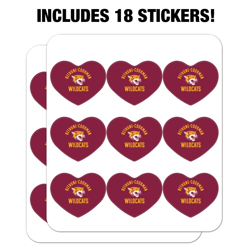 Bethune-Cookman Wildcats Logo Heart Shaped Planner Stickers - Decorative Scrapbook Supplies for DIY Crafts, School Projects & College Memorabilia Organization