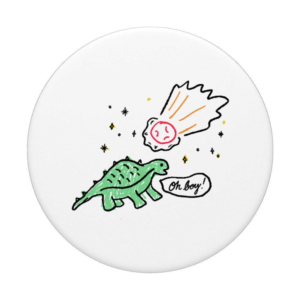 Dinosaur Meteor Kids Drawing PopSockets PopGrip - Swappable Phone & Tablet Grip for Children | Fun Accessory for School, Travel & Playtime