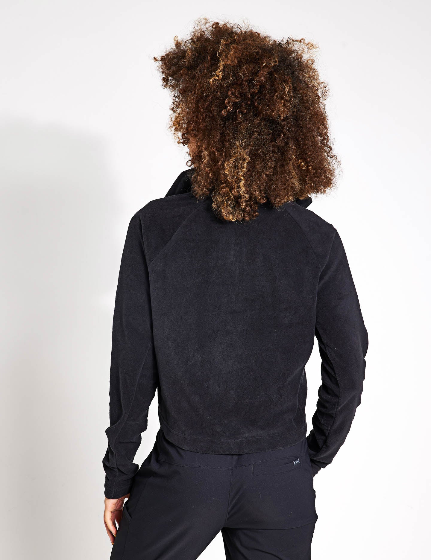Glacial II Casual Cropped Fleece Jacket for Women - Soft & Warm Winter Outerwear - Perfect for Outdoor Activities, Travel & Everyday Wear - Black