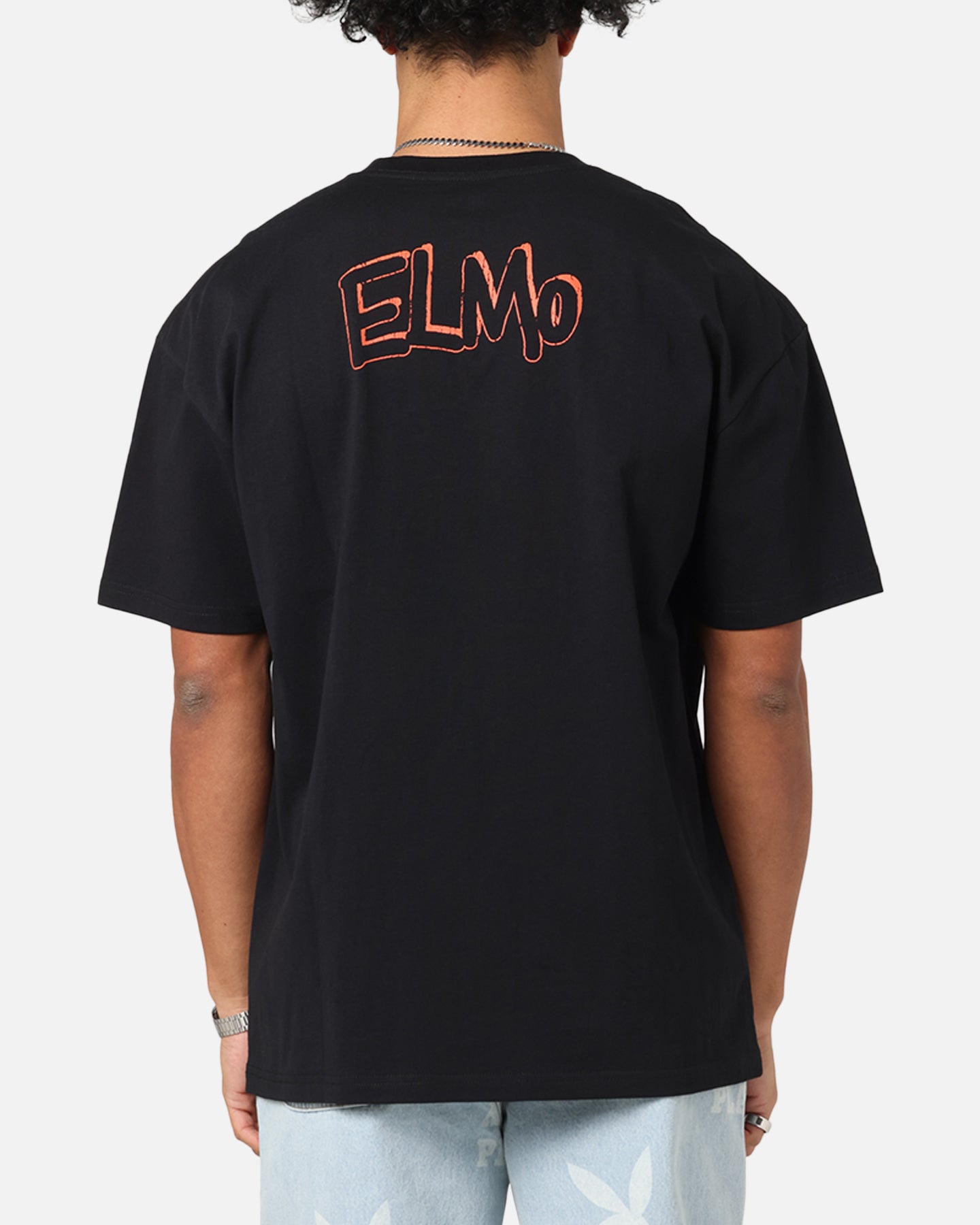 Sesame Street Elmo Graphic T-Shirt for Men & Women - Heavy Cotton Vintage Tee - Black - Perfect for Casual Wear, Cosplay & Street Fashion