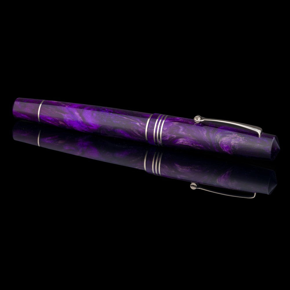 Leonardo × @nibsandflourishes Fioritura Viola Fountain Pen with Rhodium Trim - Elegant Writing Instrument for Calligraphy, Journaling & Gift Giving