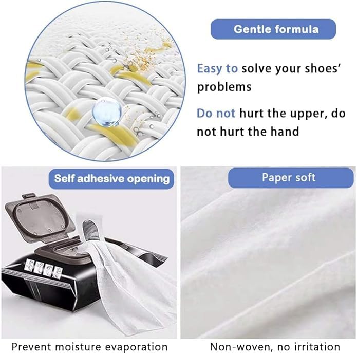 GLOWTIPS Natural Sneaker & Shoe Cleaner Wipes - 80 Count (1 Pack) | Portable Shoe Cleaning Wipes for Quick Dirt & Stain Removal | Disposable Footwear Wipes for Sneakers, Boots & Athletic Shoes | Perfect for Gym, Travel & On-the-Go Cleaning