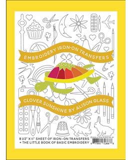 Alison Glass Embroidery Iron-On Transfers - Clover Sunshine Pattern DIY Craft Kit for Quilting, Sewing & Fabric Projects - Perfect for Home Decor, Clothing & Gift Making
