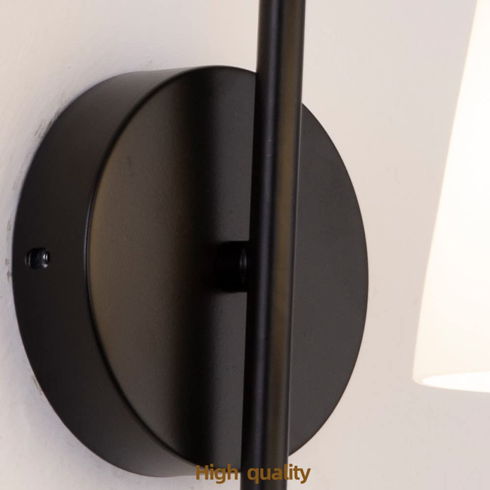 Modern Glass Wall Sconce Lights - Long Arm Decorative Wall Lighting Fixture with E27 Base, Bedside Lamp for Living Room, Bedroom & Corridor | Energy-Efficient Home Lighting with Elegant Glass Lampshade | Perfect for Ambient Lighting, Reading Nook & Hallway Decor