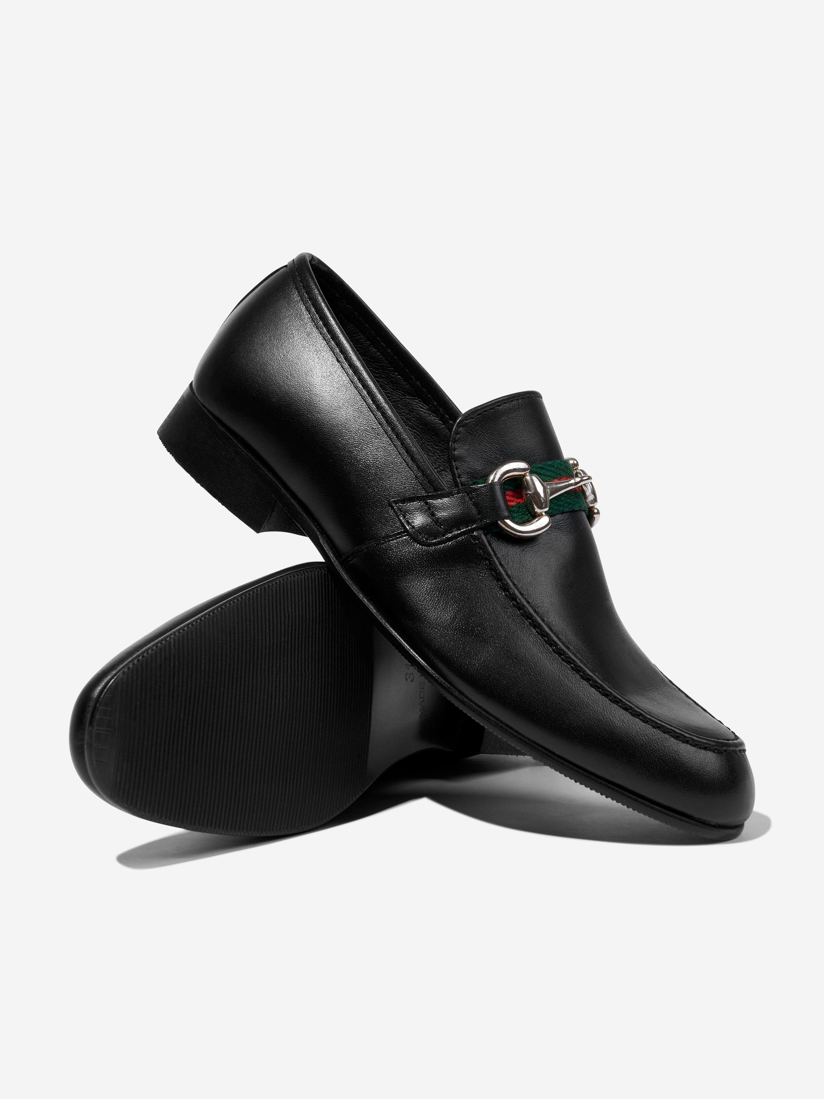 Andanines Boys Leather Loafers - Classic Black Dress Shoes for Kids | Comfortable & Stylish for School, Parties & Formal Occasions