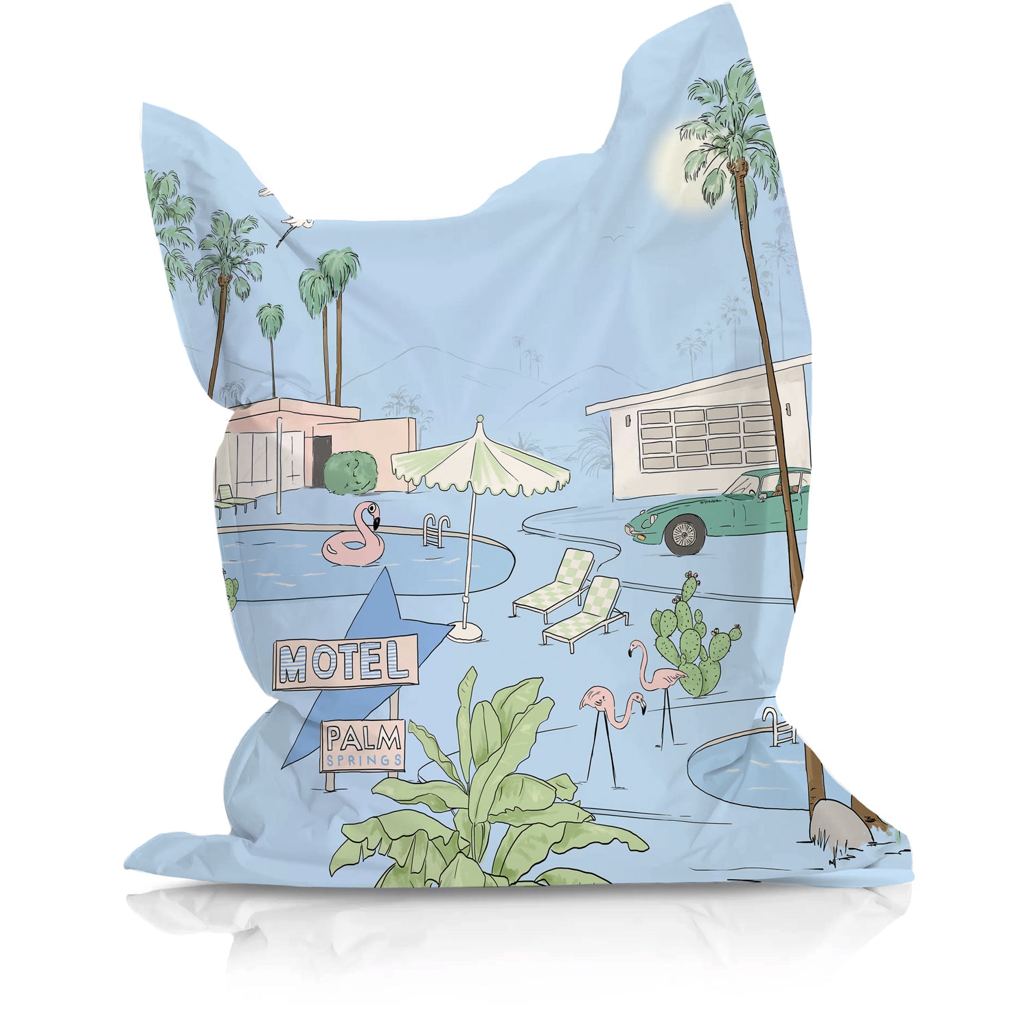Comfortable Beanbag Chair - Palm Springs Style for Living Room, Bedroom & Lounge Areas | Cozy Seating for Relaxing, Reading & Gaming