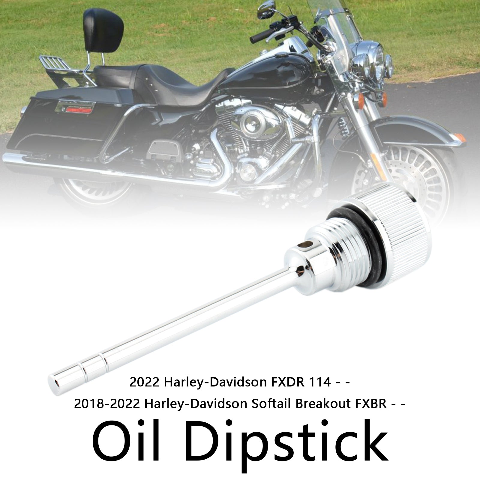 1105 0022 Oil Dipstick Tank Cap Plug Replacement for Harley Davidson Softail & Road Glide 2007-2019 - Perfect for Motorcycle Oil System Maintenance & DIY Repairs