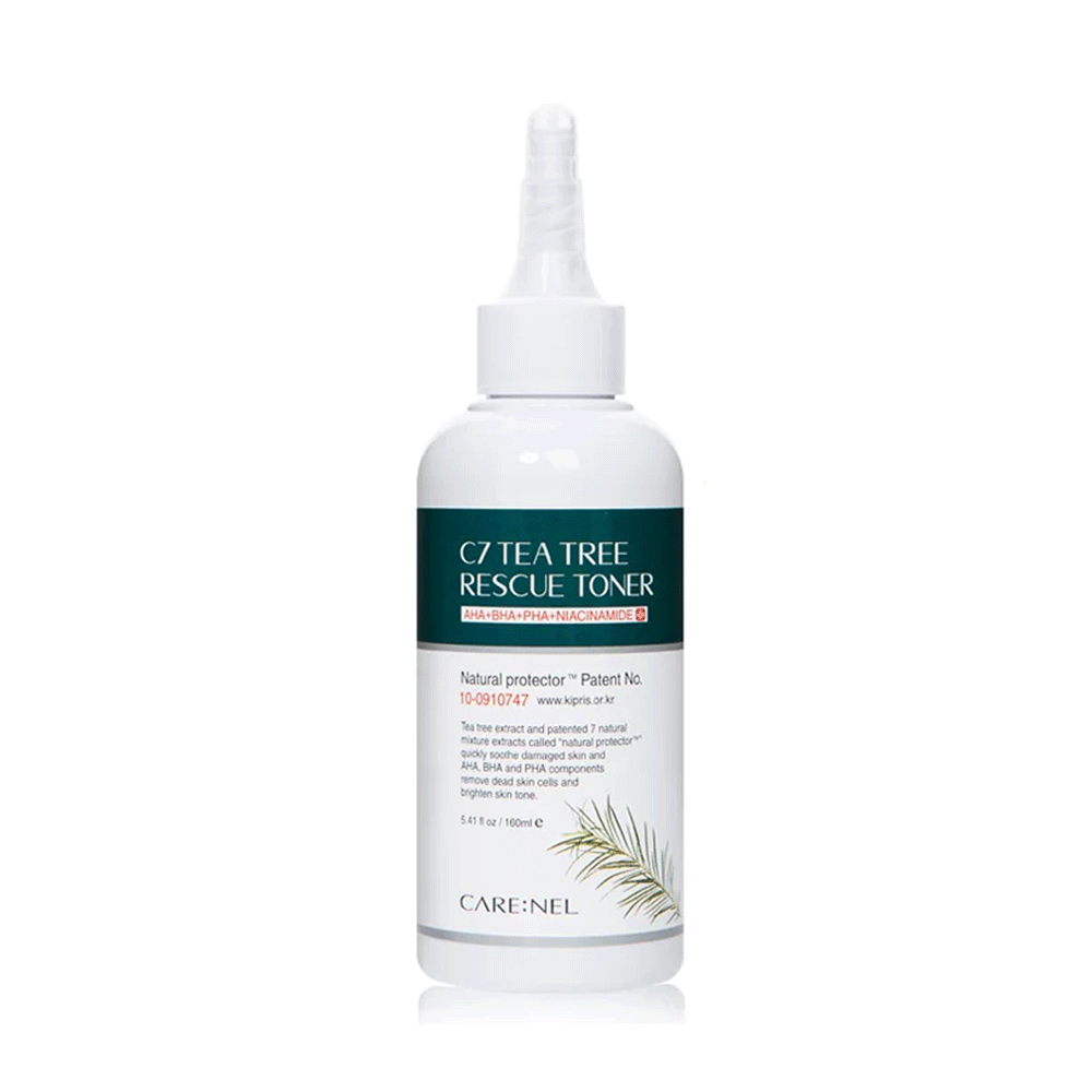 CARE:NEL C7 Tea Tree Rescue Toner 160ml - Soothing Facial Toner for Acne-Prone Skin | Hydrating & Balancing | Perfect for Daily Skincare Routine & Post-Workout Refresh
