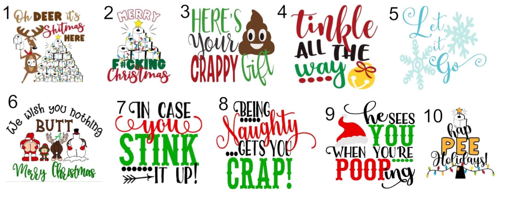 Funny Christmas Toilet Paper - 10 Hilarious Holiday Designs | Novelty Gag Gift for Friends & Family | Perfect for White Elephant Parties, Stocking Stuffers & Christmas Pranks