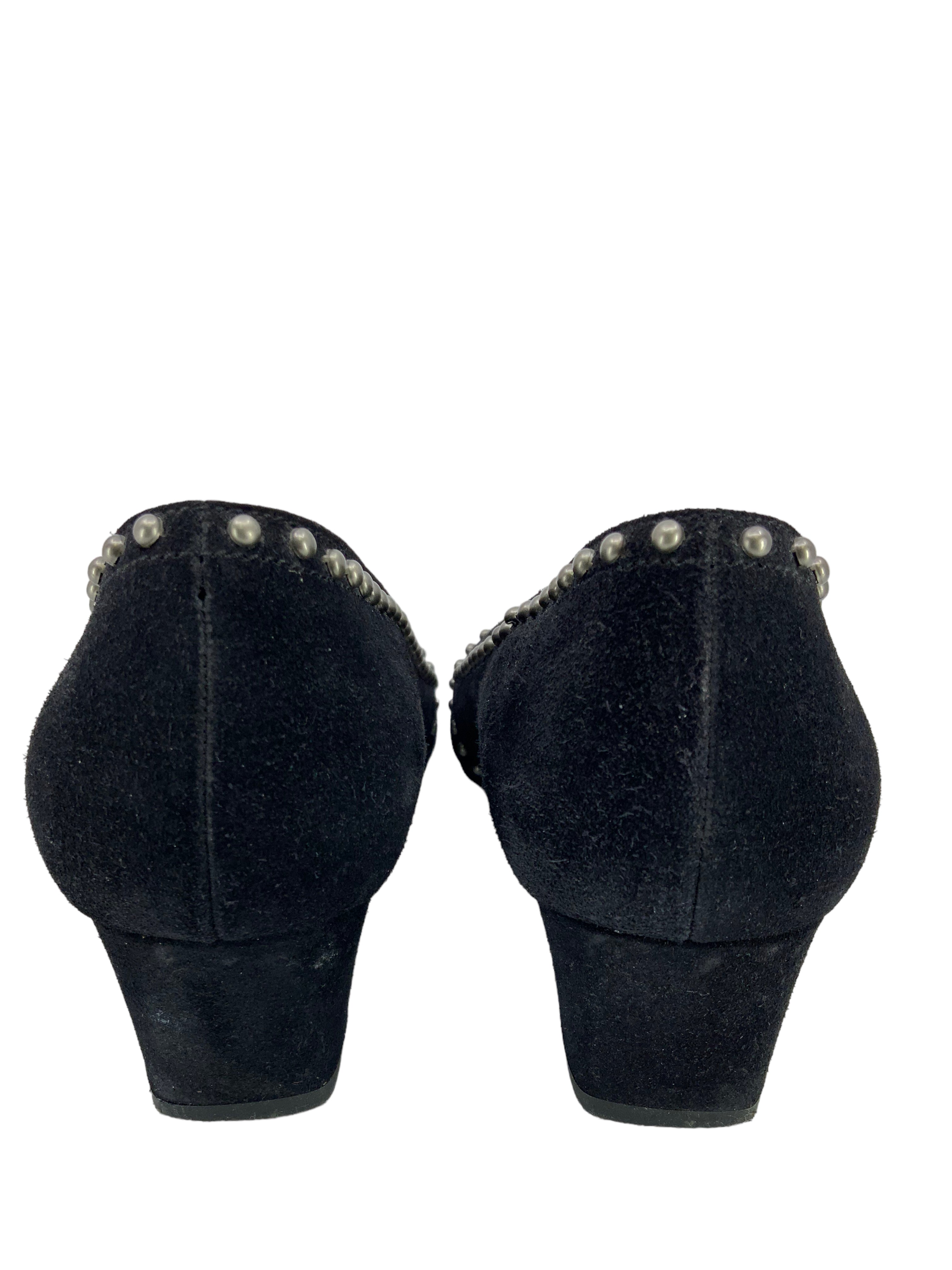 Prada Studded Suede Buckle Pumps Women's Size 8.5 - Luxury High Heels for Party, Wedding & Evening Events