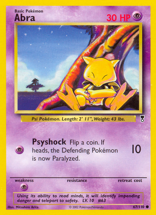 Abra (67/110) - Legendary Collection Pokemon Card - Rare Trading Card for Collectors & Players - Perfect for Battles, Trades & Display