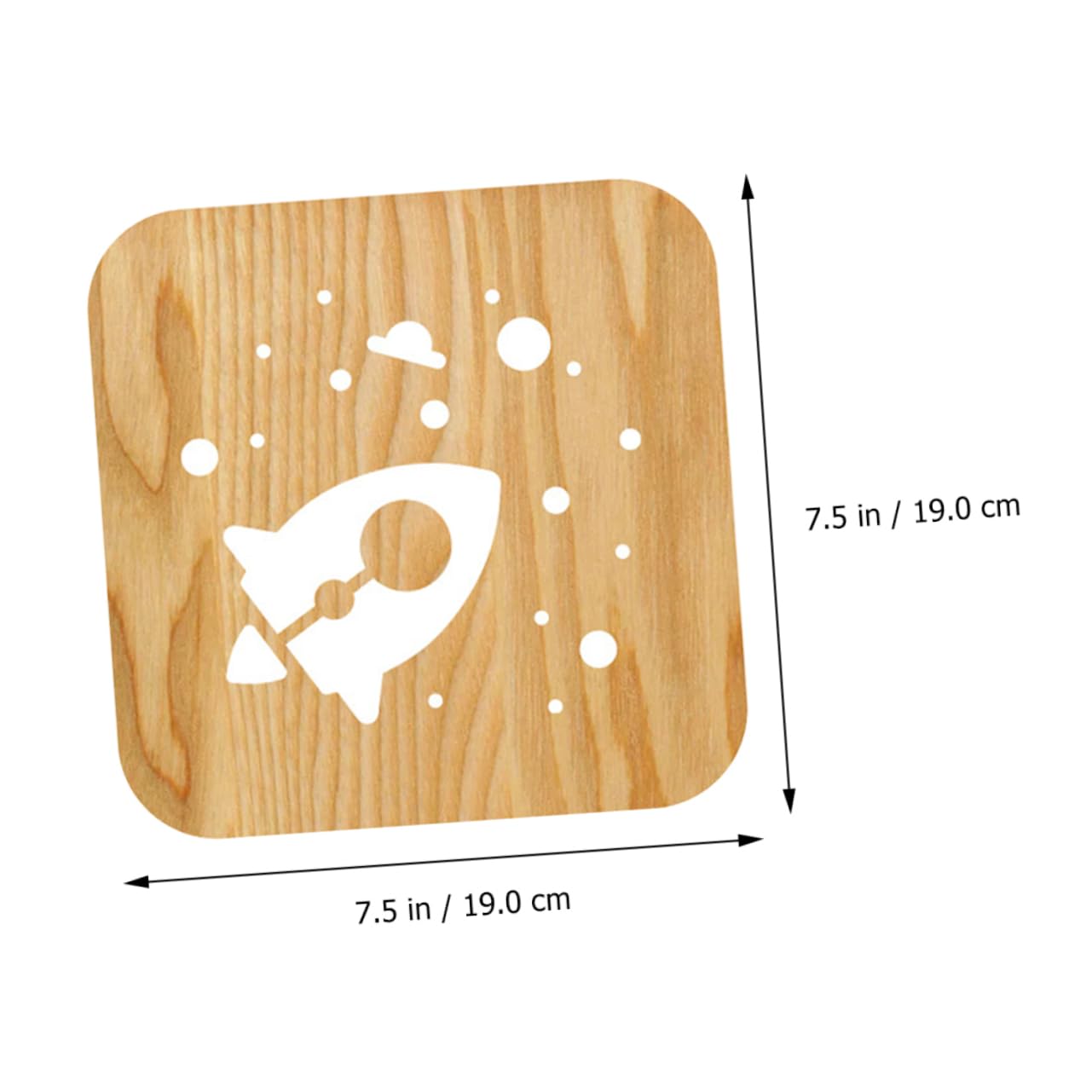 Artibetter Wooden Rocket LED Night Light - Hand Carved USB-Powered Lamp for Bedroom, Nursery & Home Decor | Perfect for Kids' Room, Romantic Ambiance & Gift Giving
