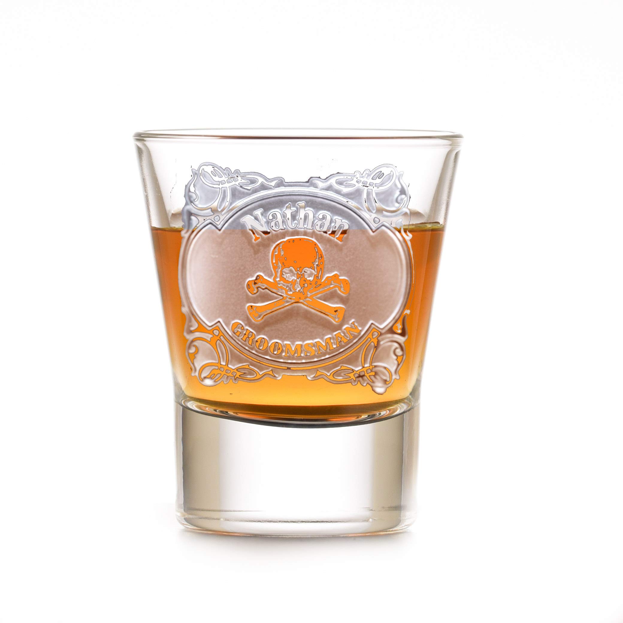 Skull and Crossbones Shot Glass Set of 6 - Unique Groomsmen Gifts for Bachelor Party, Wedding Party Favors - Perfect for Whiskey, Tequila, and Cocktail Drinking