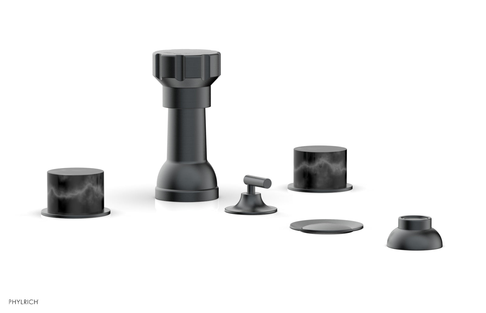 Premium BASIC II 4-Hole Bidet Faucet Set with Elegant Marble Handles - 230 62 Series for Modern Bathroom Upgrade | Perfect for Home, Hotel, and Spa Use