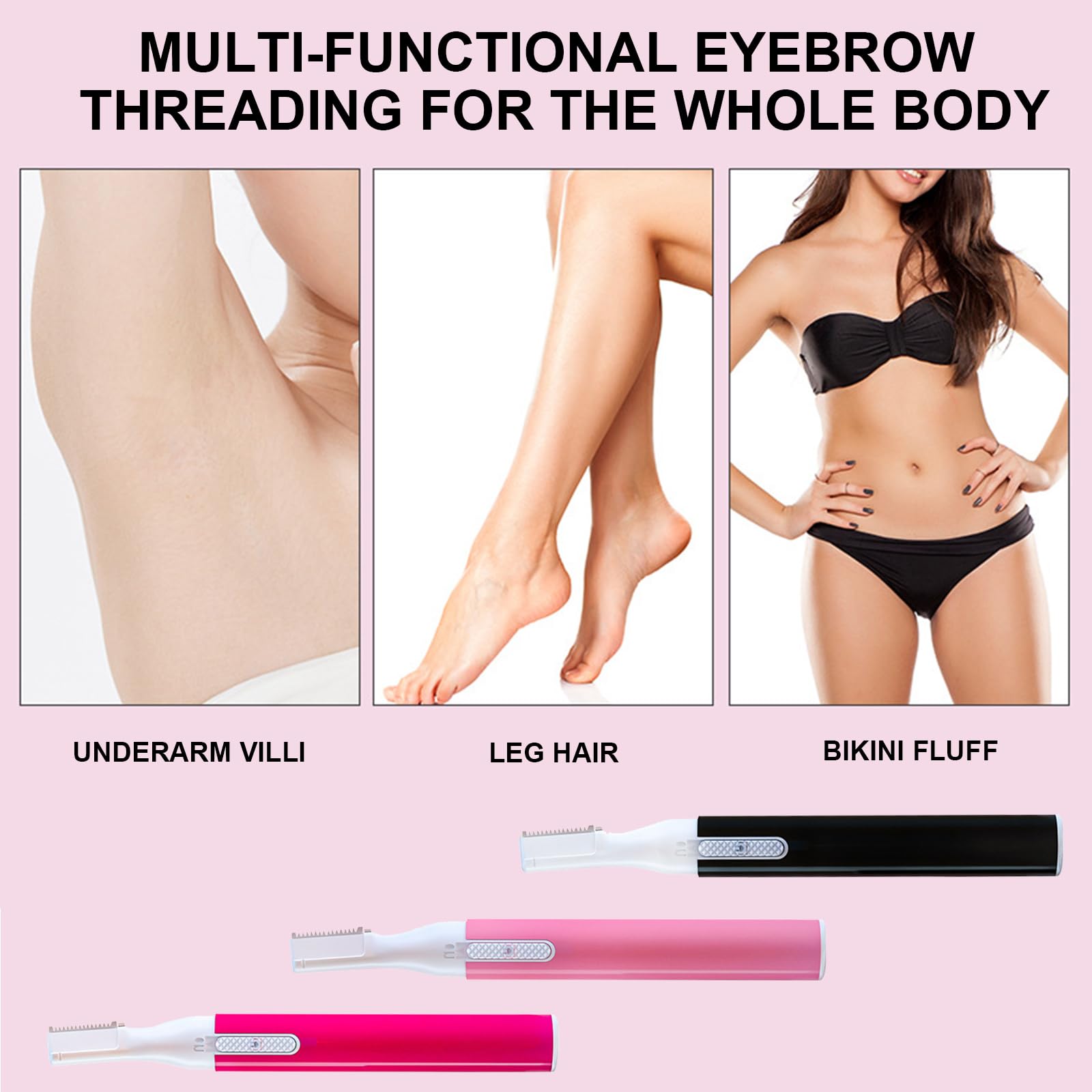 Painless Electric Eyebrow Trimmer & Facial Hair Remover - Rechargeable Women's Face Shaver for Precise Hair Removal - Perfect for Eyebrow Shaping & Smooth Skin Care