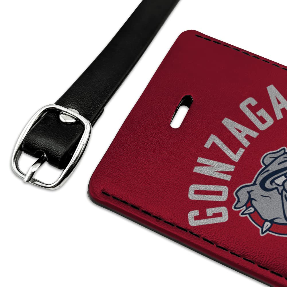 Gonzaga University Bulldogs Leather Luggage Tag - Rectangle Carry-On ID Card Holder for Travel, Suitcases & Backpacks | Perfect for Alumni, Fans & College Students