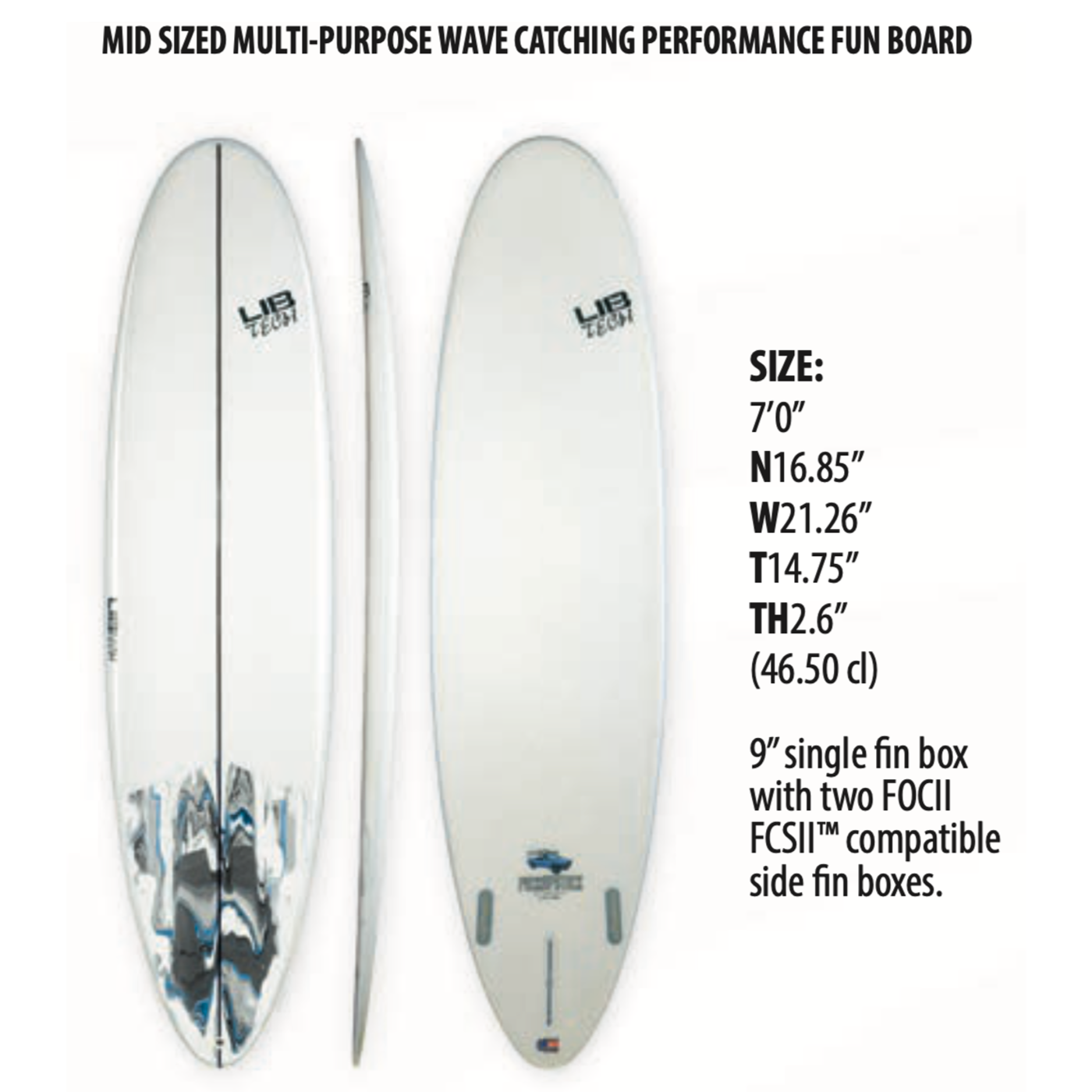 Libtech Pickup Stick 7'6 Surfboard - FCSII Compatible - Perfect for Small Waves & Beach Break Surfing