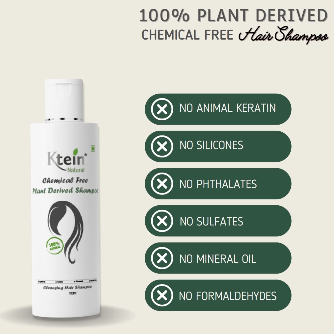 Ktein Natural Chemical-Free Plant-Derived Shampoo (100ml) - Gentle & Organic Hair Care for Daily Use, Travel & Sensitive Scalp