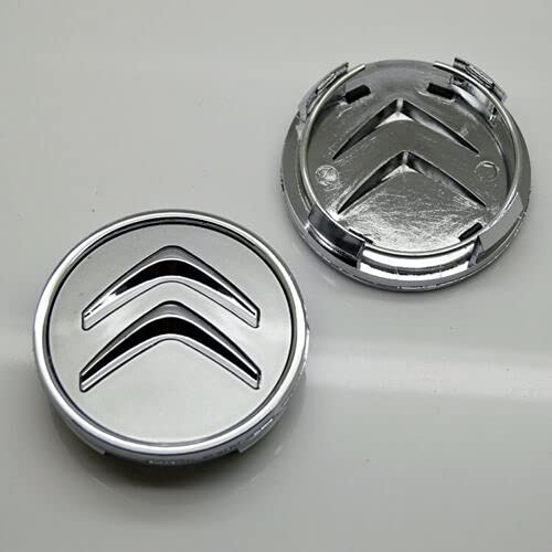 4PCS 60mm Silver Wheel Center Hub Caps for Citroen - Premium Wheel Rim Logo Emblem Covers, Perfect for Car Customization & Protection