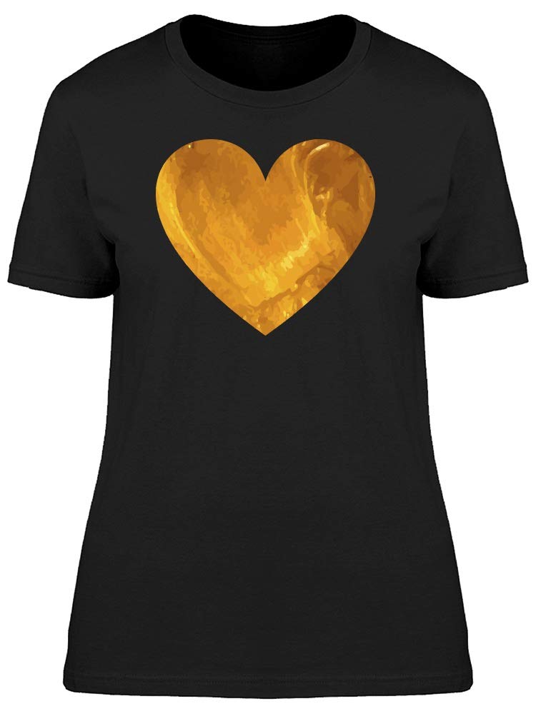 Heart in Gold Painting T-Shirt for Women - Stylish & Comfortable Graphic Tee for Casual Wear, Date Night & Everyday Outfits