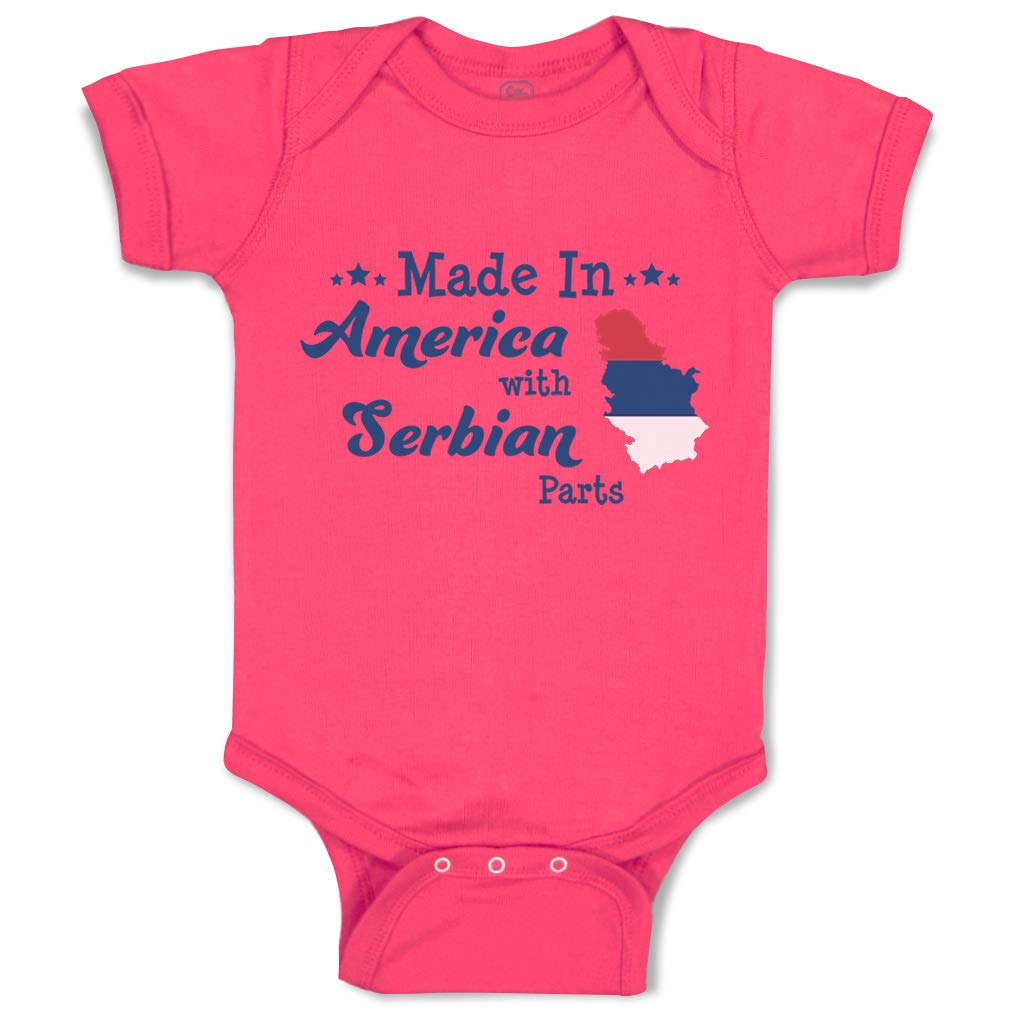 Custom Made in USA Baby Bodysuit - Funny Cotton Infant Clothes for Boys & Girls (0-18 Months) | Hot Pink Design | Perfect for Photo Shoots, Birthday Gifts & Everyday Wear