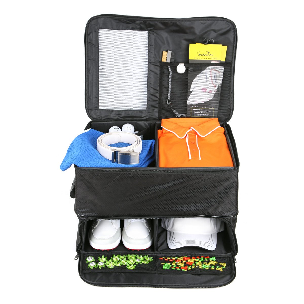 Intech Golf Trunk Organizer - Premium Car Storage Bag for Golf Clubs & Accessories | Perfect for SUV, Sedan & Truck Organization | Waterproof & Durable Travel Gear