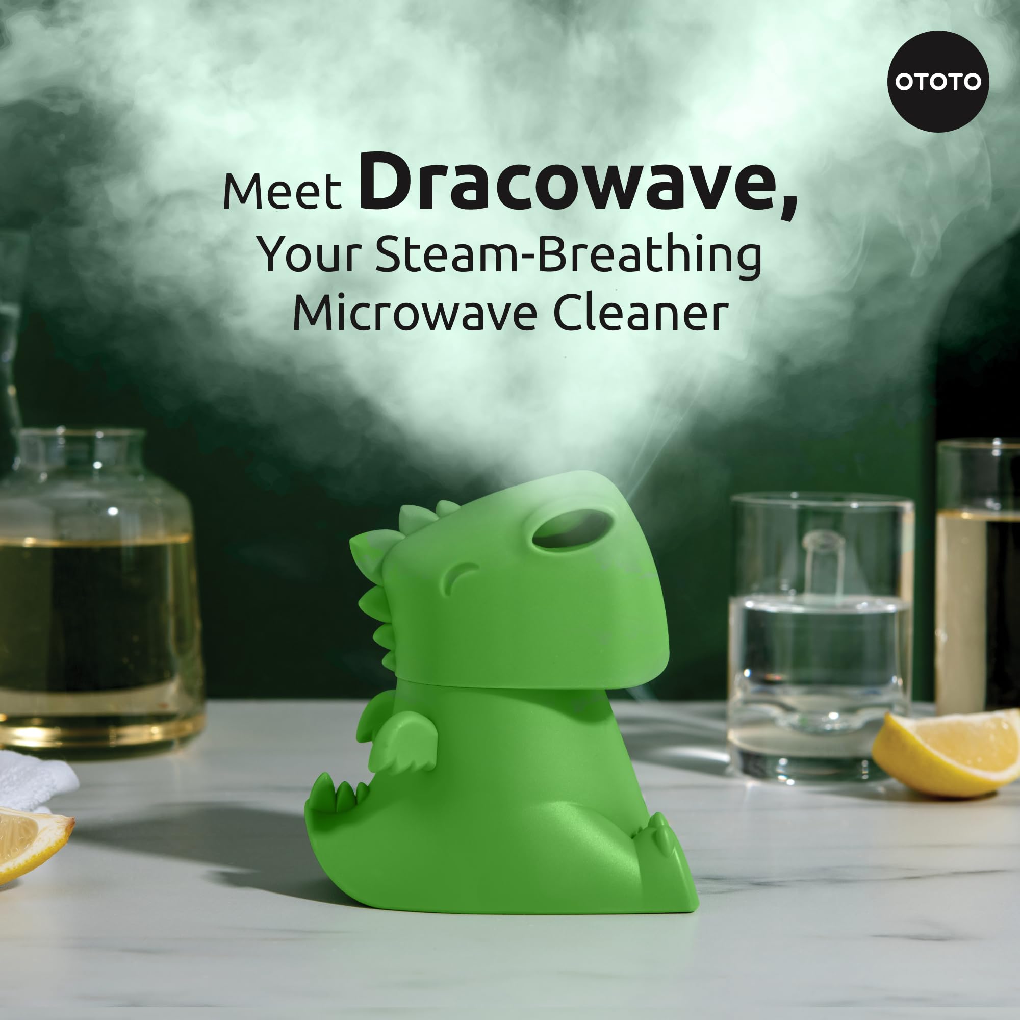 OTOTO Dracowave Microwave Cleaner - Dragon-Shaped Steam Cleaner for Microwave, Removes Grime Quickly with Water & Vinegar - Cute Kitchen Accessories, Funny Gifts for Home Cooks - Perfect for Deep Cleaning, Holiday Gifting & Small Kitchen Organization
