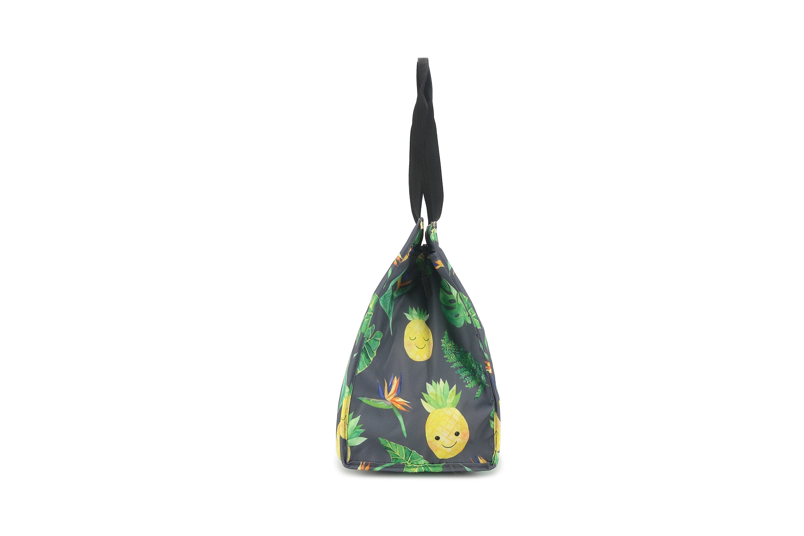 Insulated Lunch Tote Bag - Small Pineapple Monstera Grey Pattern - Perfect for Work, School & Picnics - Leakproof & Thermal Food Container