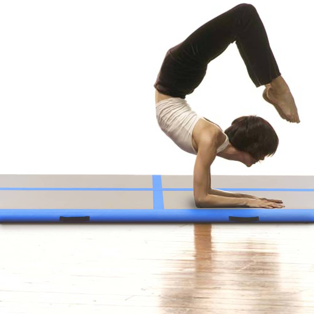 Inflatable Air Track Mat for Gymnastics, Tumbling & Cheerleading - Thick PVC Training Mat with Electric Pump - Perfect for Home Gym, Backyard & Indoor Sports Practice
