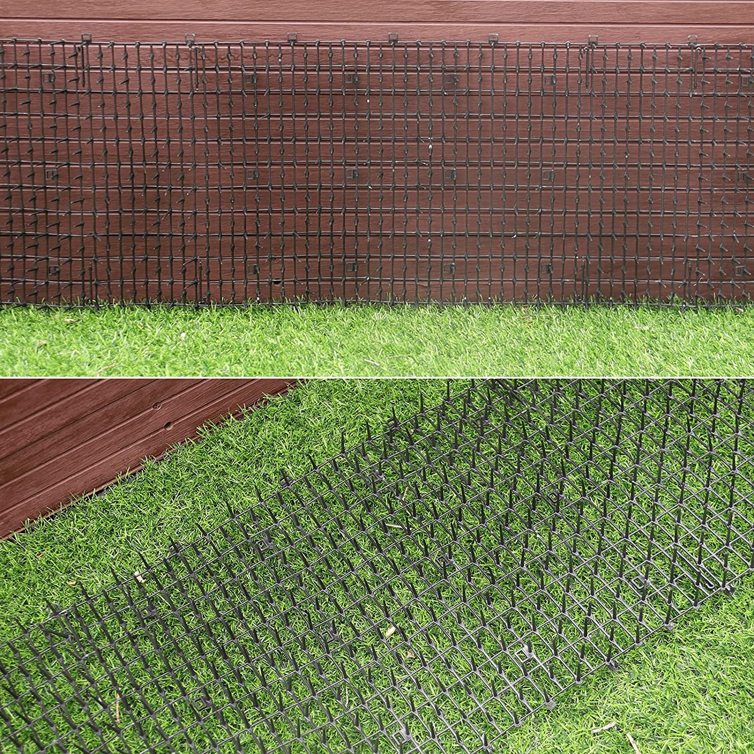 10ft Cat Scat Mat with Spikes for Outdoor Use - Durable Dog Repellent Mat with 8 Garden Staples - Perfect for Gardens, Lawns, and Patios to Keep Pets Away