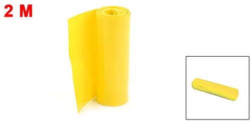 uxcell 85mm Width PVC Heat Shrink Tubing Tube - Yellow, 2 Meters - Battery Insulation, Wire Protection & DIY Electrical Projects