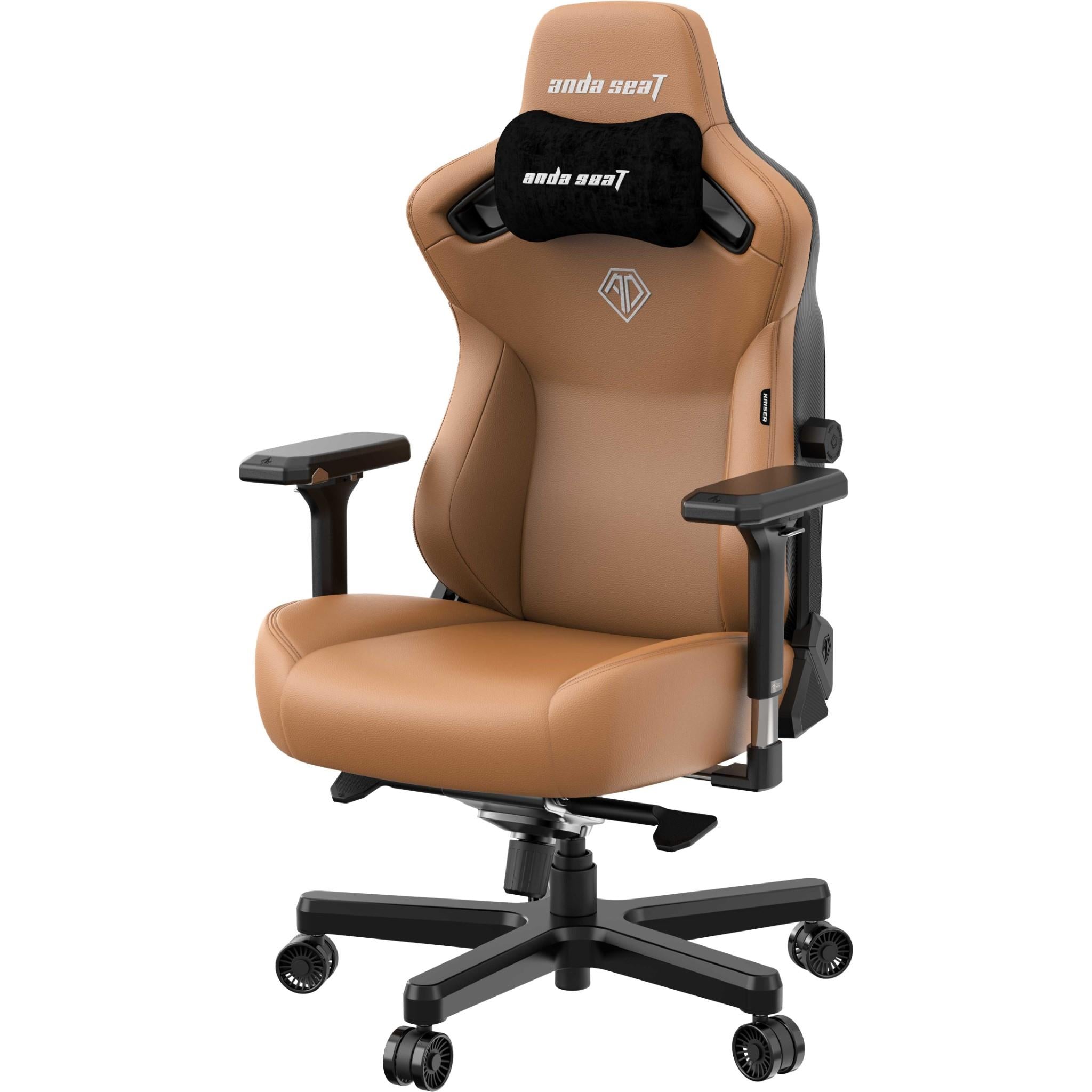 Anda Seat Kaiser 3 Series Premium Ergonomic Gaming Chair - Large Size, Brown Leather - Perfect for PC Gaming, Office Work & Home Theater Comfort