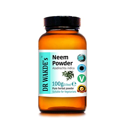 DR WAKDE'S Pure Neem Powder (Azadirachta Indica) - 100g (3.5oz) | Organic Raw Dried Neem Leaf Powder | Natural Aroma & Freshness | Fine Ground Vegan Superfood | Premium Grade Unprocessed | For Skin Care, Hair Treatment & Natural Remedies