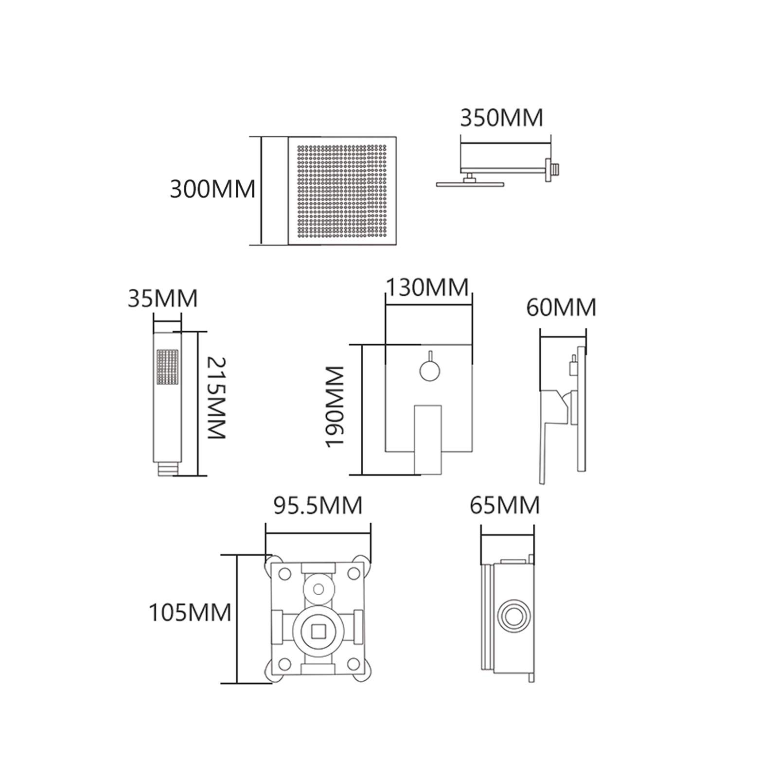 Premium Black Stainless Steel Wall Mounted Shower System Combo - Rain Shower Head & Handheld Spray with Rough-In Valve Trim Kit BB314B | Perfect for Modern Bathroom Renovations & Spa-Like Shower Experience