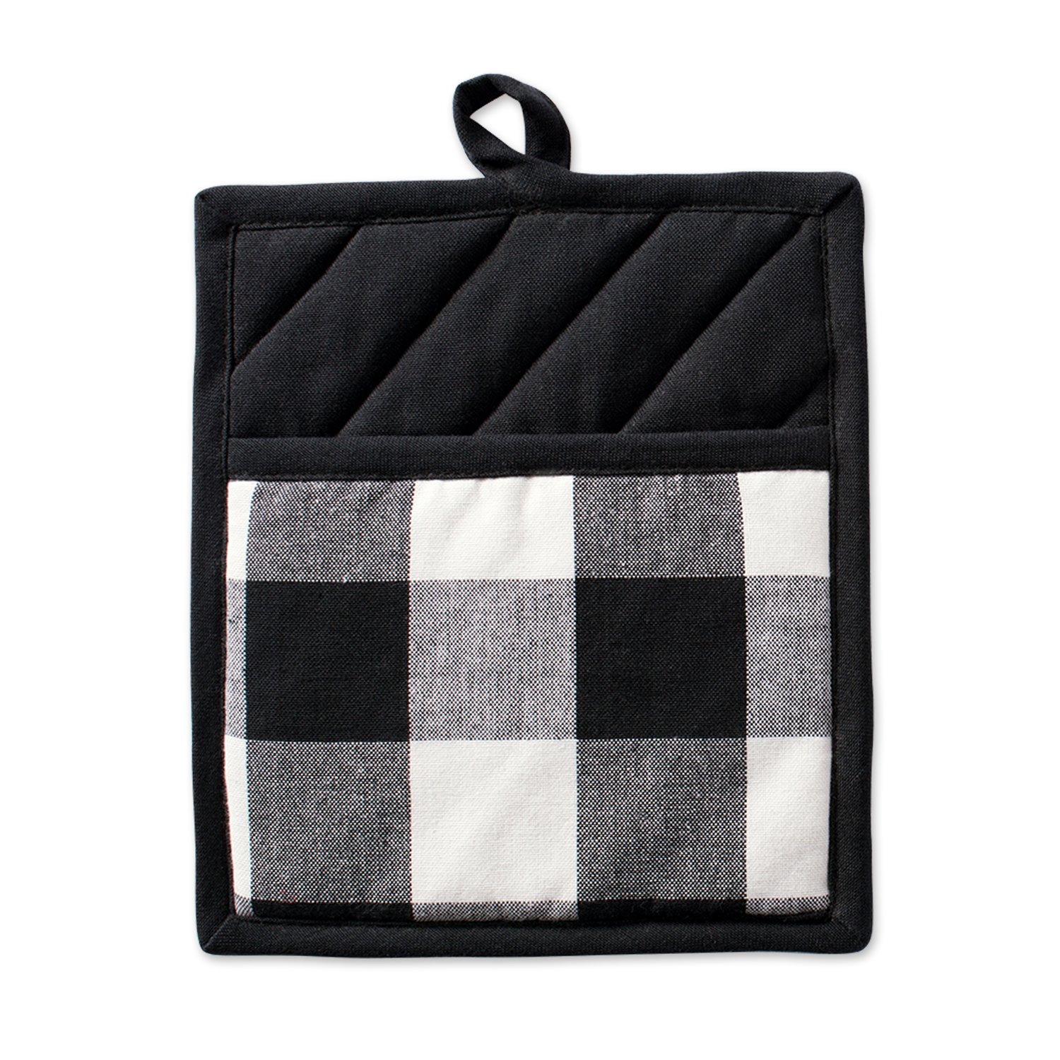 DII Buffalo Check Kitchen Collection - Classic Farmhouse Potholder Set (2-Piece, Black & White) | Perfect for Cooking, Baking & Farmhouse Style Kitchen Decor