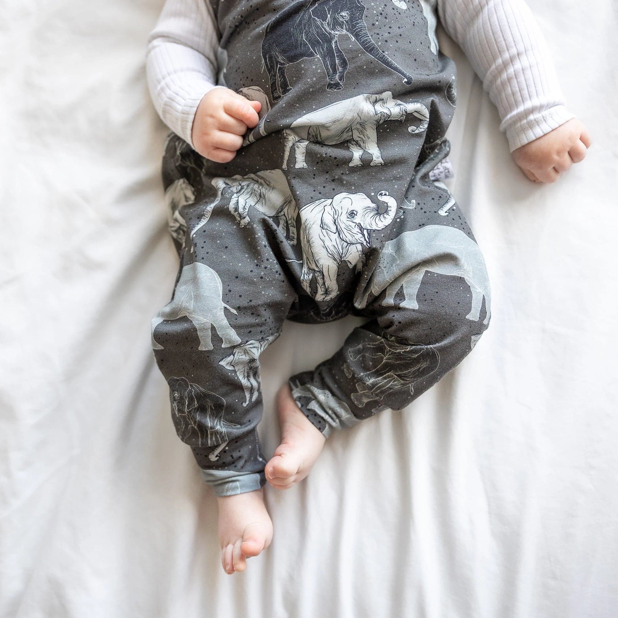Organic Cotton Baby & Toddler Dungarees with Cute Elephant Design - Soft, Comfortable Overalls for Playtime, Daycare & Outdoor Adventures