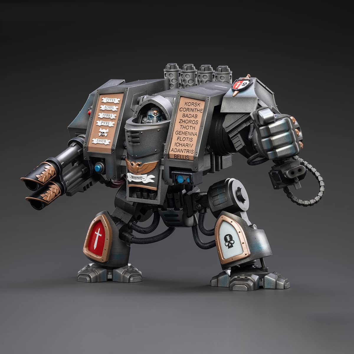 Warhammer 40K Grey Knight Dreadnought Action Figure - 1/18 Scale 4-Inch Licensed Collectible Military Model Kit for Tabletop Gaming & Display | Perfect for Warhammer Fans, Miniature Collectors & Sci-Fi Decor