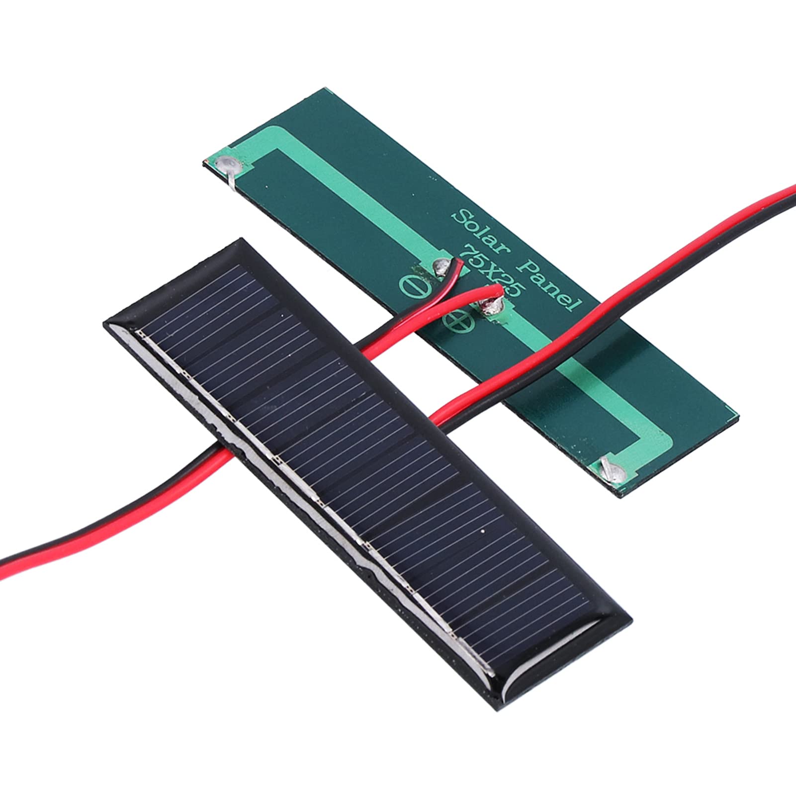 2PCS 4V Portable Flexible Solar Panels - 75x25mm Polysilicon Solar Cells with Electronic Wires for DIY Science Projects, Outdoor Camping & Emergency Power Supply