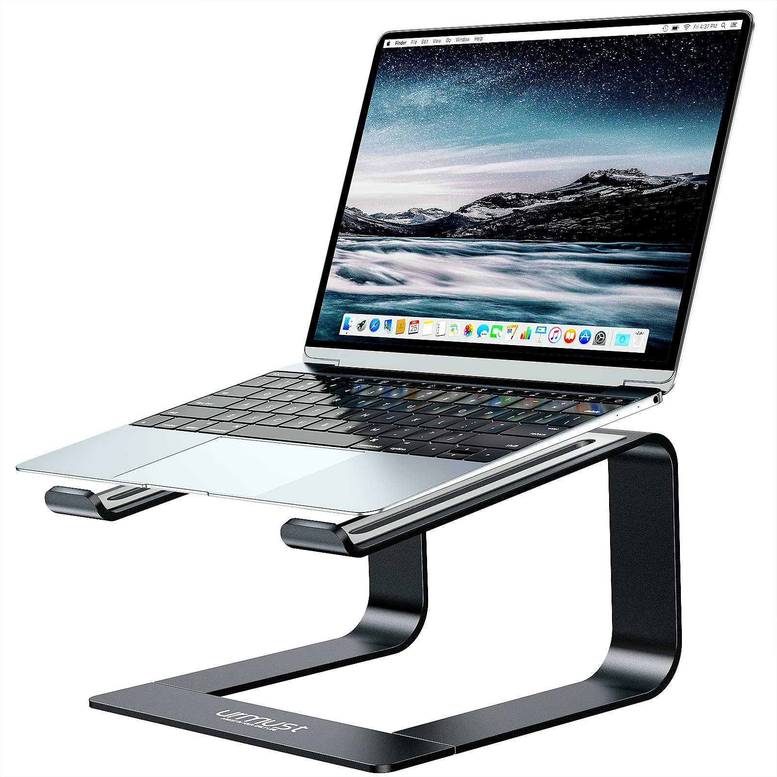 Urmust Aluminum Laptop Stand for Desk - Adjustable Ergonomic Notebook Riser Holder Compatible with MacBook Air Pro, Dell, HP, Lenovo, Samsung, Alienware 11-15.6